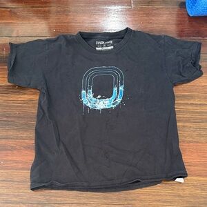 Overtime Kids Black Tee with Blue Graphic